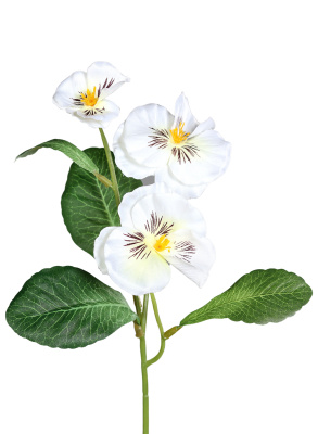 Stiefmütterchenpflanze künstlich, weiß 23cm