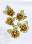 Rosenblüte gold 5cm - Ansteckblumen Goldhochzeit