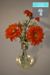 Gerbera Vase mit Kunstwasser - imitiertes Wasser H 23cm...