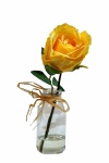 Rosen Vase mit Kunstwasser - imitiertes Wasser H 20cm gelb