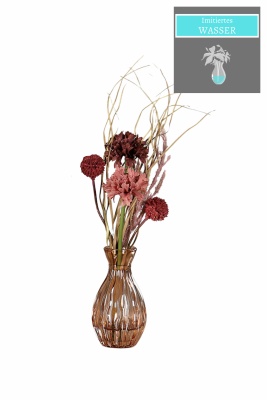 Distel Vase mit k&uuml;nstlichen Wasser  30cm Herbst