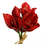 künstliche Amaryllis rot real touch Blumen 4er Bund...