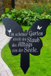 Gartenschild mit Spruch - Schiefer Schmetterling...