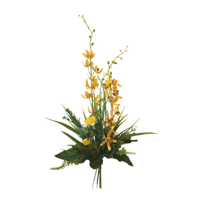 Kunstblumenstrauß Orchideen Cambria gelb 45cm