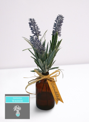 künstlicher Lavendel mit Kunstwasser & Botschaft H24cm