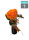 künstliche Rose orange mit Kunstwasser & Botschaft H22cm