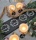Schieferplatten Adventskranz mit LED Wachskerzen