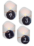 LED Kerzen für Adventskranz + Schiefer Zahlen...