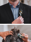Haarschmuck & Anstecker Myrte im Set Diamant Hochzeit