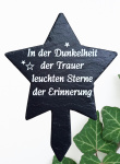 Stern Schiefer Gedenktafel für Grab - Sterne der...