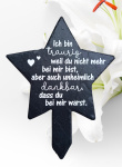 Schiefer Stern Gedenktafel für Grab - dankbar dass...