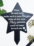 Grabtafel Schiefer Stern - Gedenktafel für Grab
