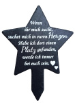 Grabtafel Schiefer Stern - Gedenktafel für Grab