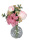Kunstblumen Bouquet in Glasvase mit Kunstwasser 25cm